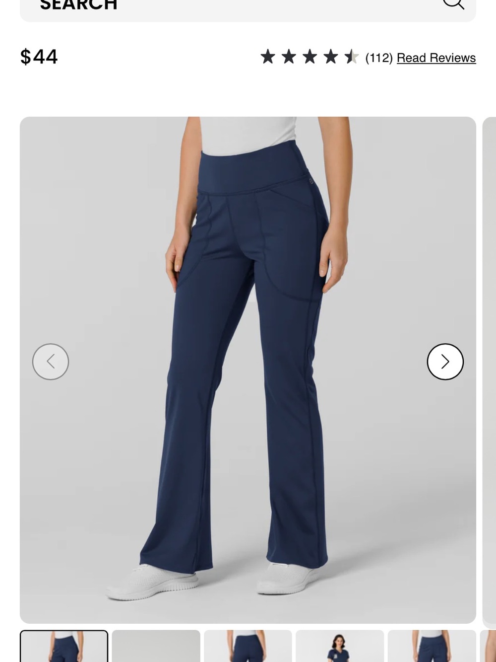 Wink High-Waist Navy yoga flare Women's Scrubs Pants